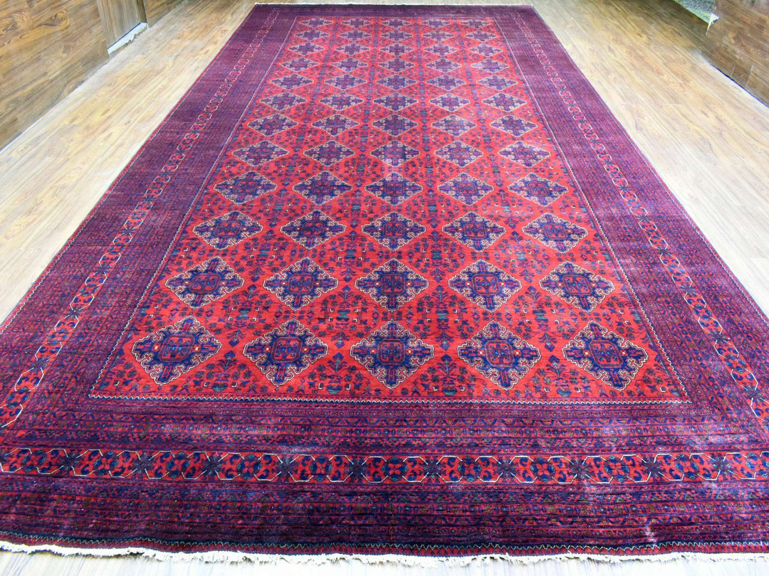 10'0" x 19'2" New Hand Knotted Red Wool Rectangle Oriental Rug - MOA10272328