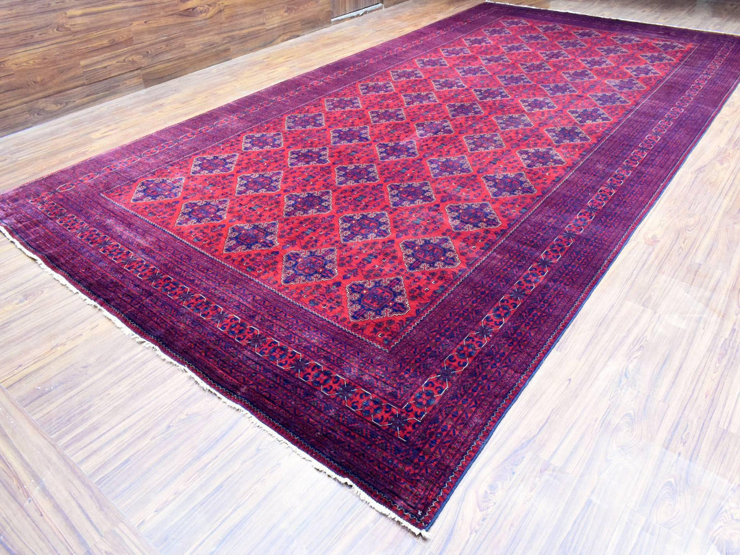 10'0" x 19'2" New Hand Knotted Red Wool Rectangle Oriental Rug - MOA10272328