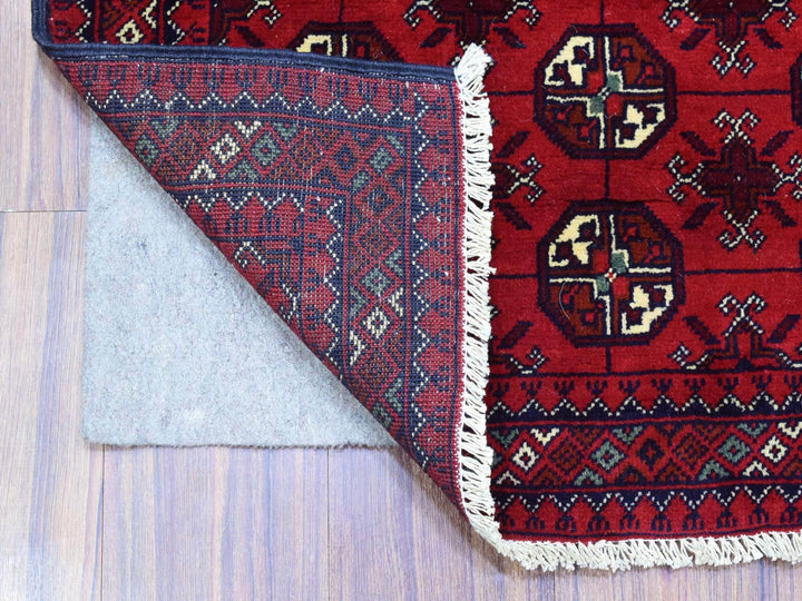 2'7" x 3'10" New Hand Knotted Red Wool Rectangle Oriental Rug - MOA10272337