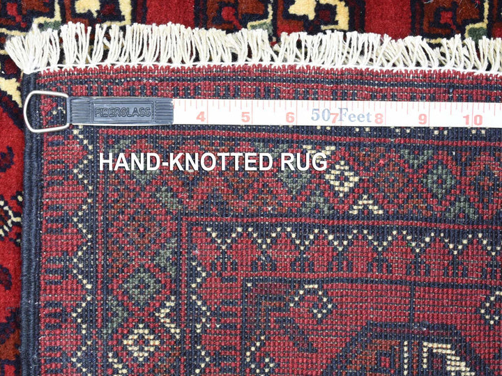 2'7" x 3'10" New Hand Knotted Red Wool Rectangle Oriental Rug - MOA10272337