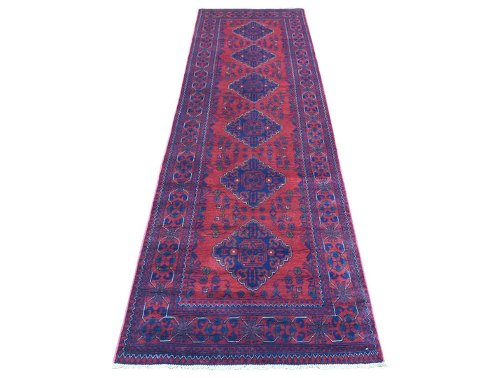 2'10" x 10'0" New Hand Knotted Red Wool Runner Oriental Rug - MOA10272338