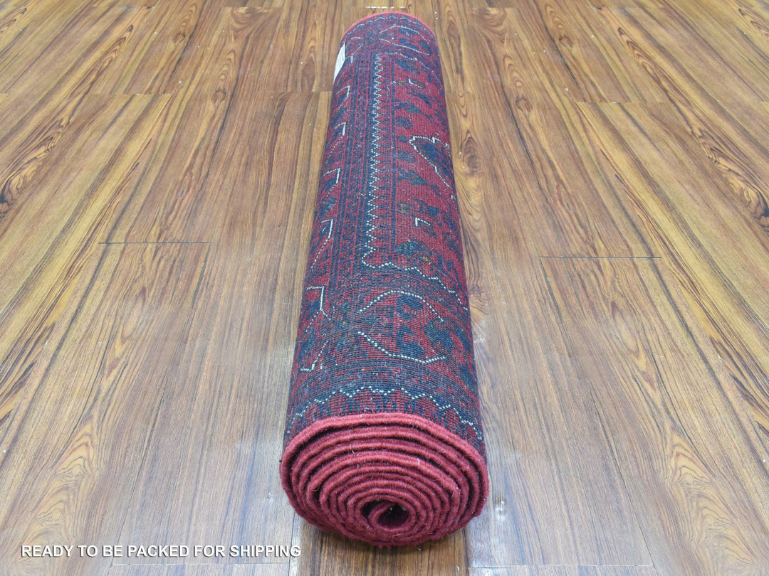 2'10" x 10'0" New Hand Knotted Red Wool Runner Oriental Rug - MOA10272338