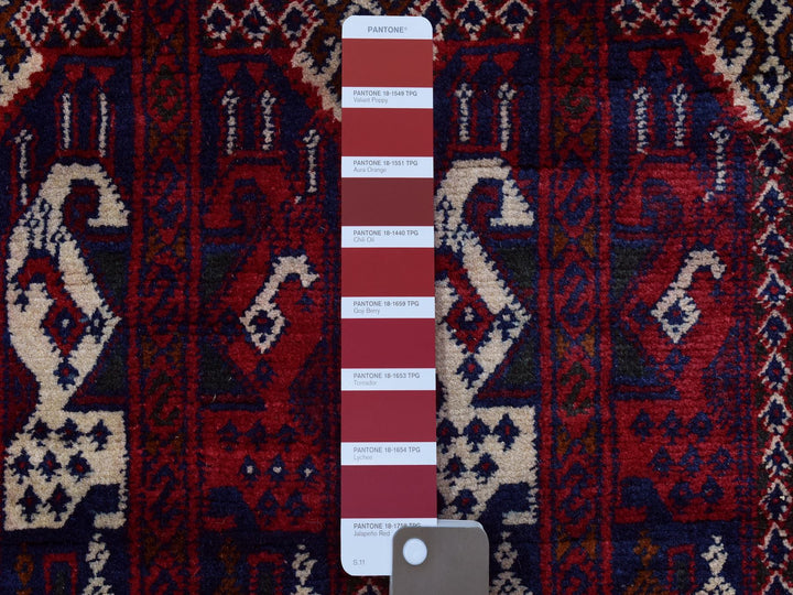 3'0" x 12'5" New Hand Knotted Red Wool Runner Oriental Rug - MOA10272340