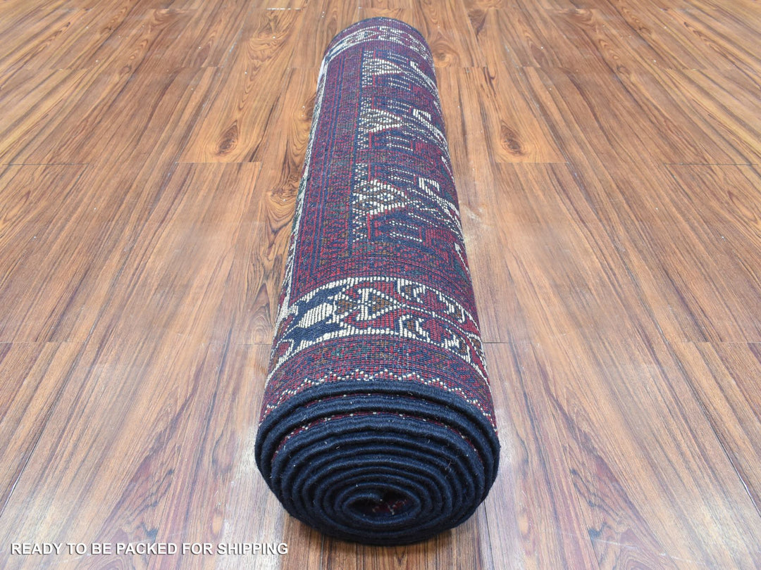 3'0" x 12'5" New Hand Knotted Red Wool Runner Oriental Rug - MOA10272340