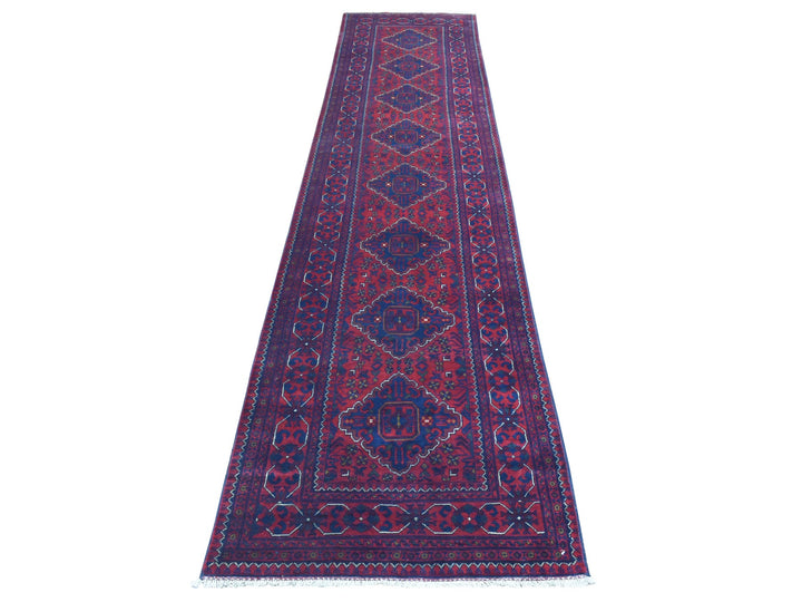2'8" x 12'10" New Hand Knotted Red Wool Runner Oriental Rug - MOA10272341