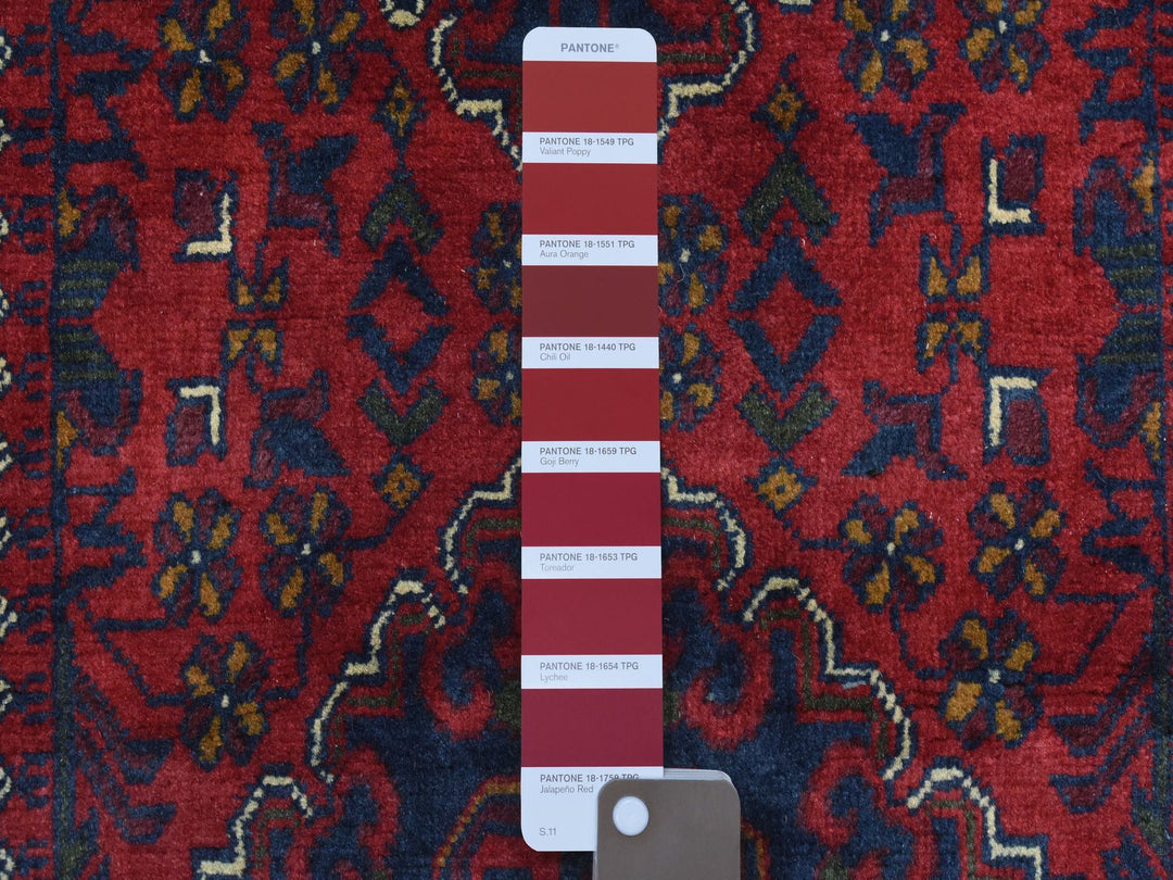2'8" x 12'10" New Hand Knotted Red Wool Runner Oriental Rug - MOA10272341