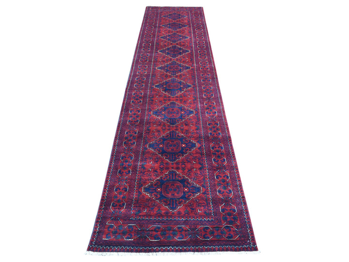 2'10" x 13'0" New Hand Knotted Red Wool Runner Oriental Rug - MOA10272346