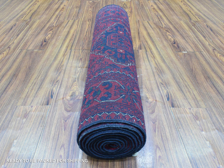 2'10" x 13'0" New Hand Knotted Red Wool Runner Oriental Rug - MOA10272346