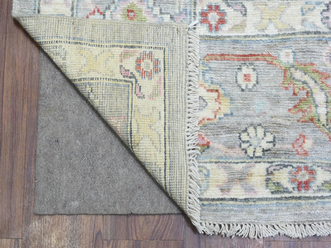 8'1" x 10'1" New Hand Knotted Grey Wool Rectangle Oriental Rug - MOA10272349