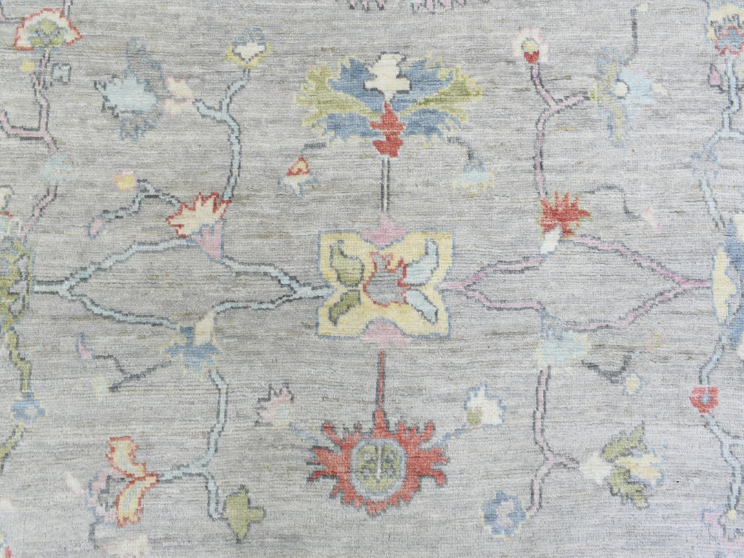 8'1" x 10'1" New Hand Knotted Grey Wool Rectangle Oriental Rug - MOA10272349
