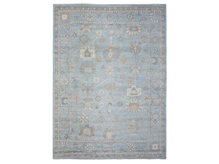 9'2" x 12'0" New Hand Knotted Blue Wool Rectangle Oriental Rug - MOA10272362