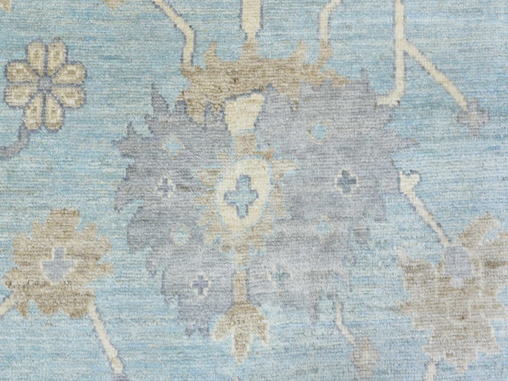 9'2" x 12'0" New Hand Knotted Blue Wool Rectangle Oriental Rug - MOA10272362