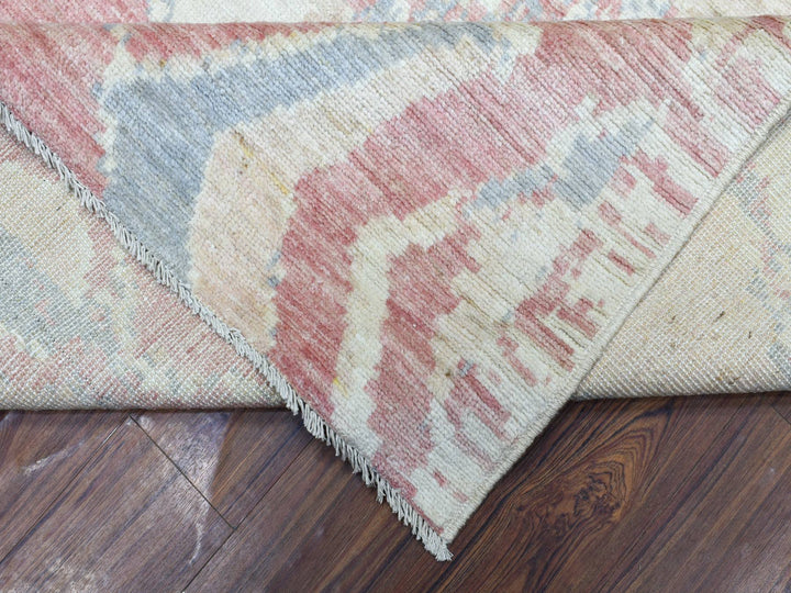 8'1" x 11'7" New Hand Knotted Pink Wool Rectangle Oriental Rug - MOA10272373