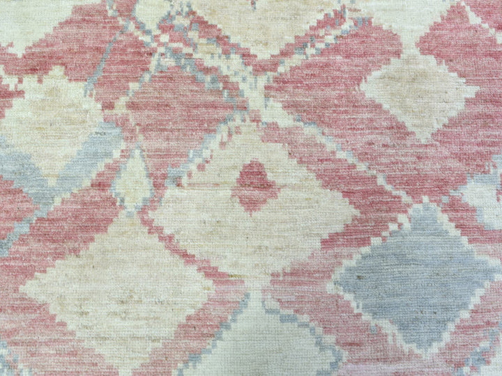 8'1" x 11'7" New Hand Knotted Pink Wool Rectangle Oriental Rug - MOA10272373