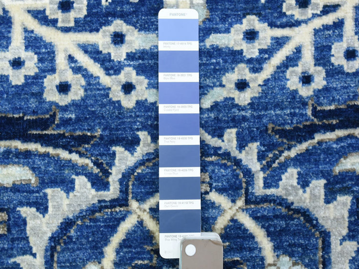 4'3" x 11'9" New Hand Knotted Blue Wool Runner Oriental Rug - MOA10272385