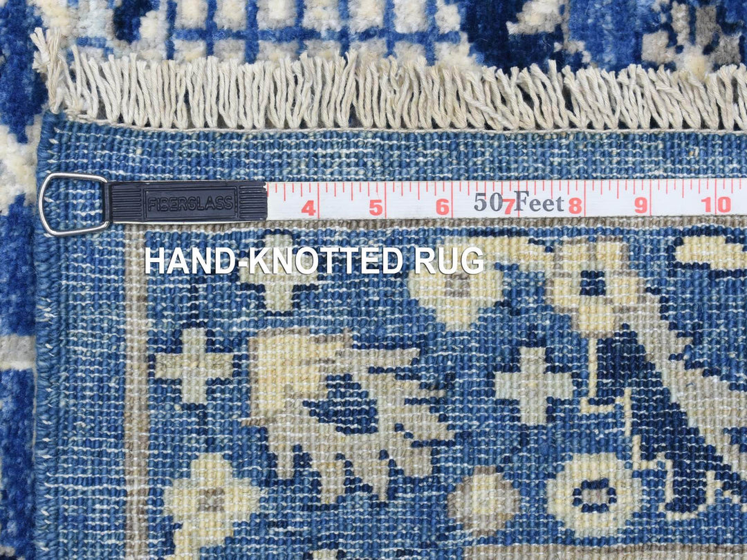 4'3" x 11'9" New Hand Knotted Blue Wool Runner Oriental Rug - MOA10272385