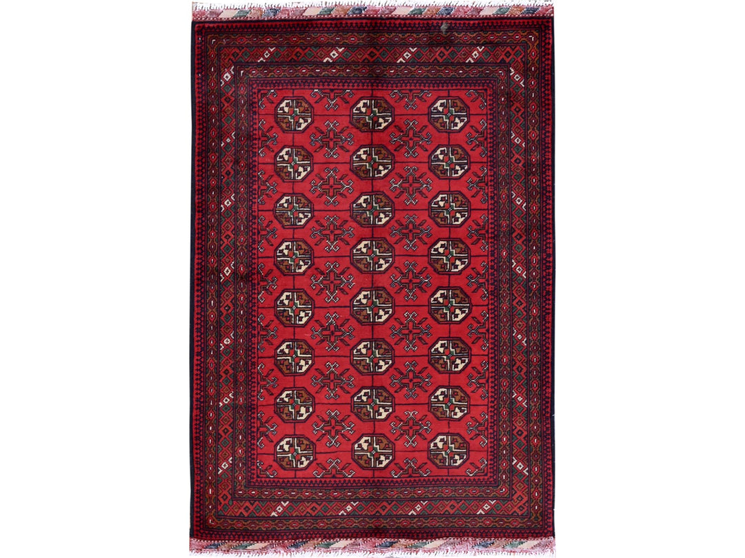 2'8" x 3'9" New Hand Knotted Red Wool Rectangle Oriental Rug - MOA102723