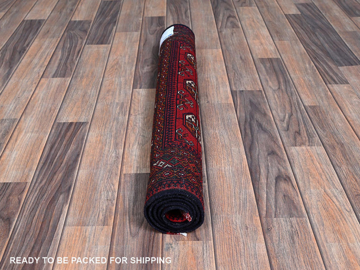 2'8" x 3'9" New Hand Knotted Red Wool Rectangle Oriental Rug - MOA102723