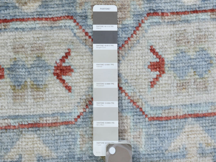 3'1" x 10'2" New Hand Knotted Grey Wool Runner Oriental Rug - MOA10272409