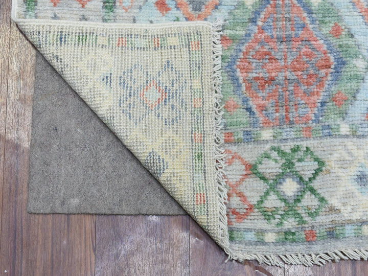 3'0" x 12'1" New Hand Knotted Grey Wool Runner Oriental Rug - MOA10272410