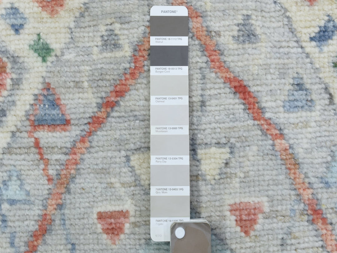 3'0" x 12'1" New Hand Knotted Grey Wool Runner Oriental Rug - MOA10272410