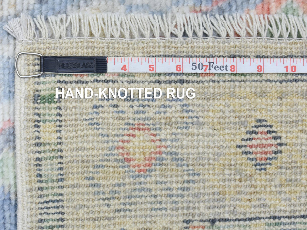 3'0" x 12'1" New Hand Knotted Grey Wool Runner Oriental Rug - MOA10272410