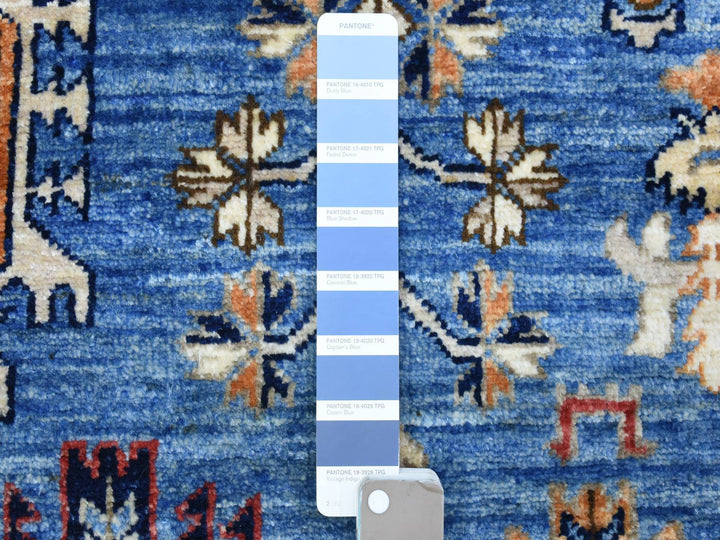 3'7" x 5'4" New Hand Knotted Blue Wool Rectangle Oriental Rug - MOA10272413