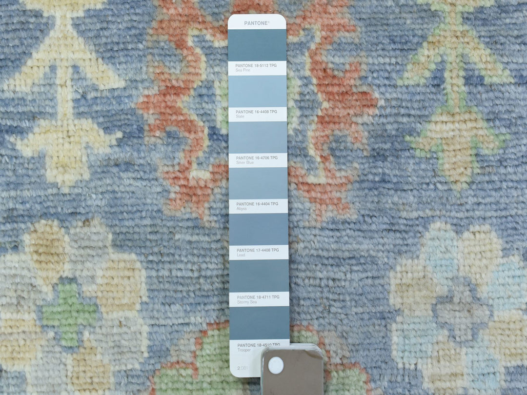 2'7" x 15'10" New Hand Knotted Blue Wool Runner Oriental Rug - MOA10272420