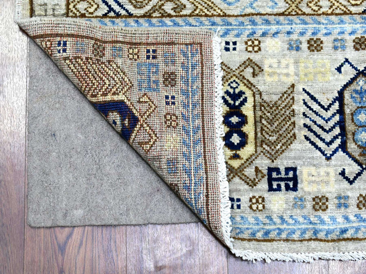 2'10" x 8'4" New Hand Knotted Grey Wool Runner Oriental Rug - MOA10272429