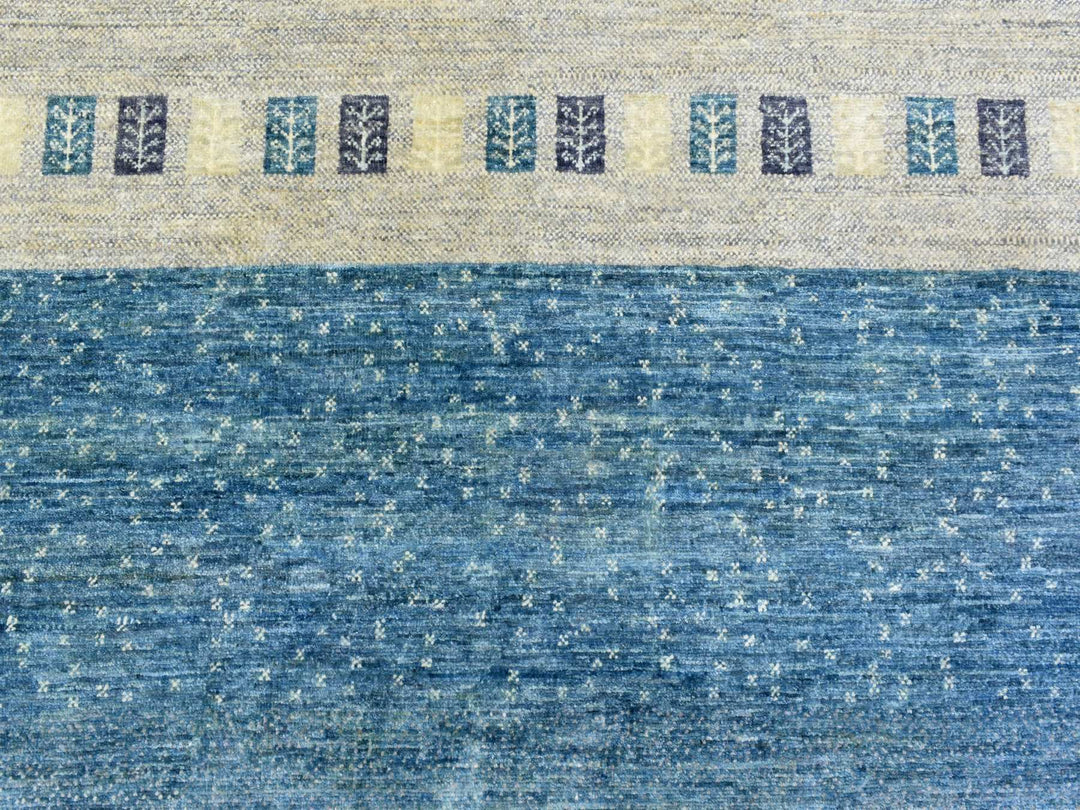 9'0" x 11'9" New Hand Knotted Blue Wool Rectangle Oriental Rug - MOA10272445