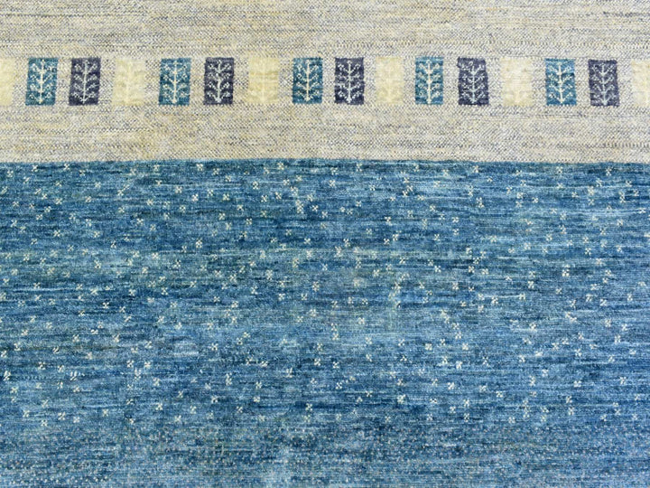 9'0" x 11'9" New Hand Knotted Blue Wool Rectangle Oriental Rug - MOA10272445