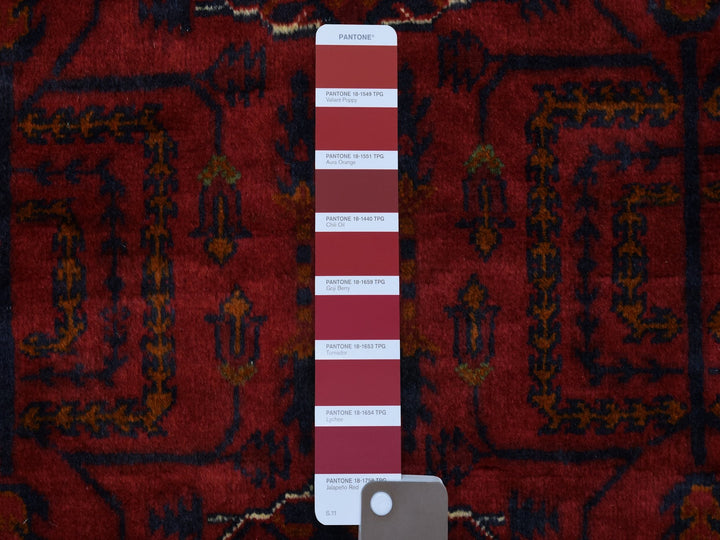 3'4" x 4'9" New Hand Knotted Red Wool Rectangle Oriental Rug - MOA10272481