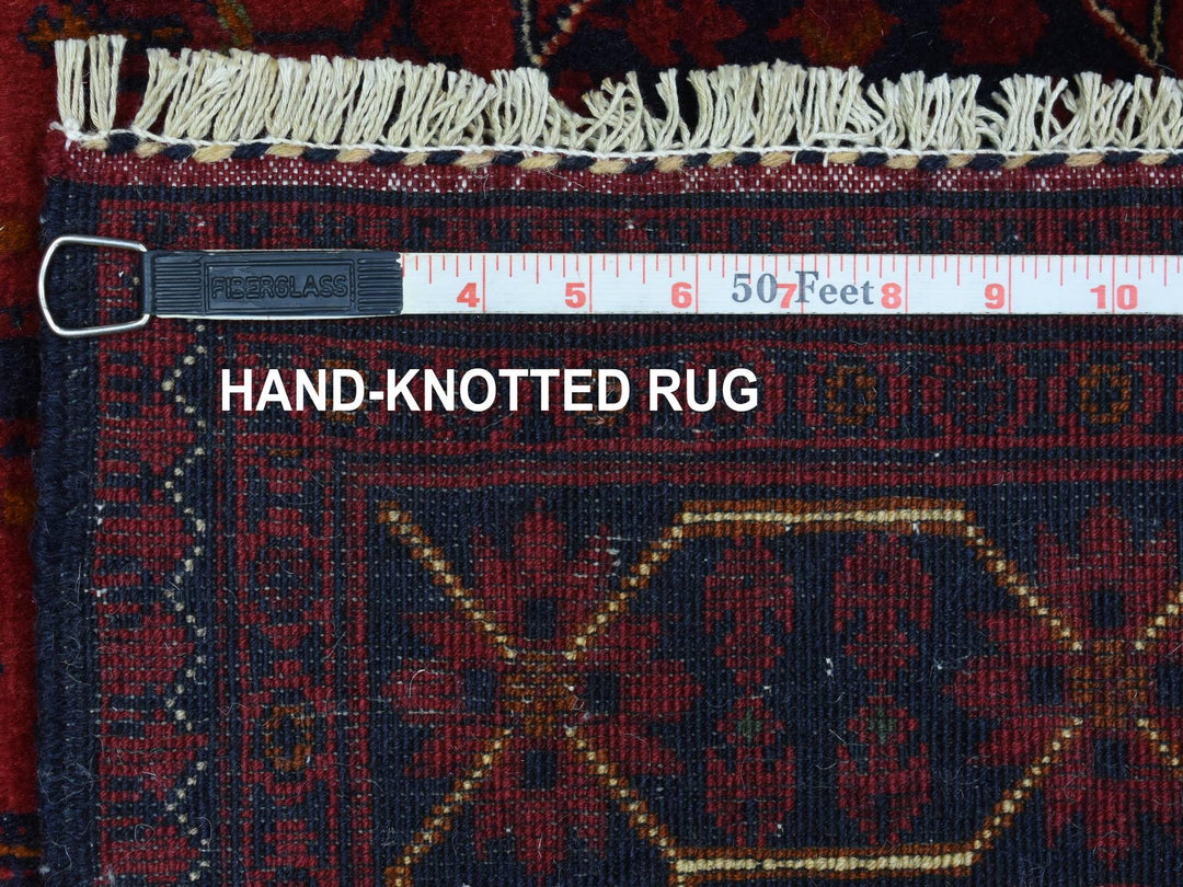 3'4" x 4'9" New Hand Knotted Red Wool Rectangle Oriental Rug - MOA10272481