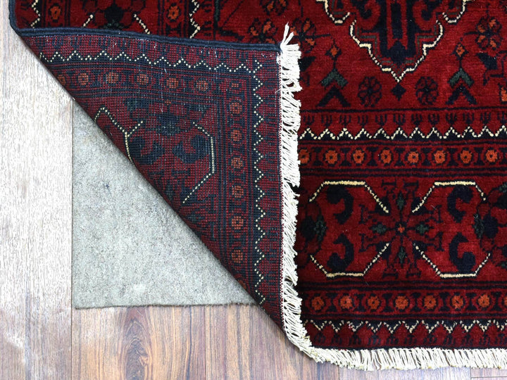 3'0" x 9'10" New Hand Knotted Red Wool Rectangle Oriental Rug - MOA10272495
