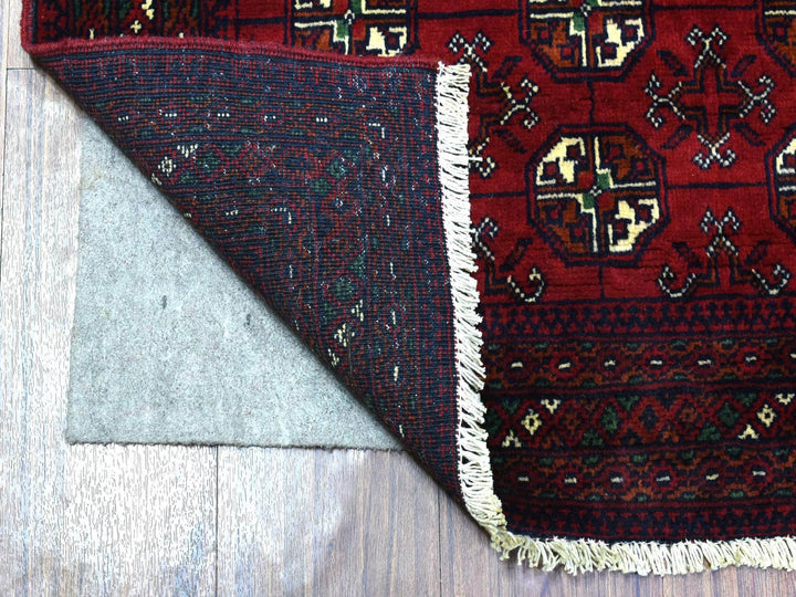 2'7" x 3'10" New Hand Knotted Red Wool Rectangle Oriental Rug - MOA10272496