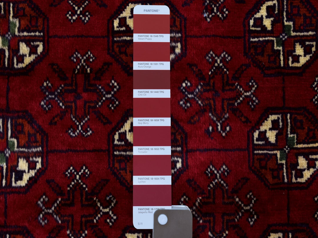 2'7" x 3'10" New Hand Knotted Red Wool Rectangle Oriental Rug - MOA10272496