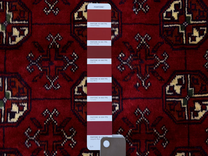 2'7" x 3'10" New Hand Knotted Red Wool Rectangle Oriental Rug - MOA10272496