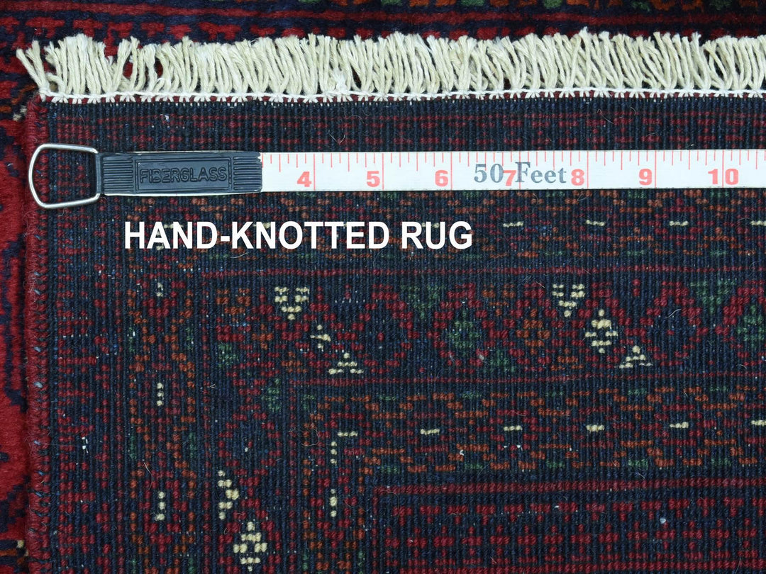 2'7" x 3'10" New Hand Knotted Red Wool Rectangle Oriental Rug - MOA10272496