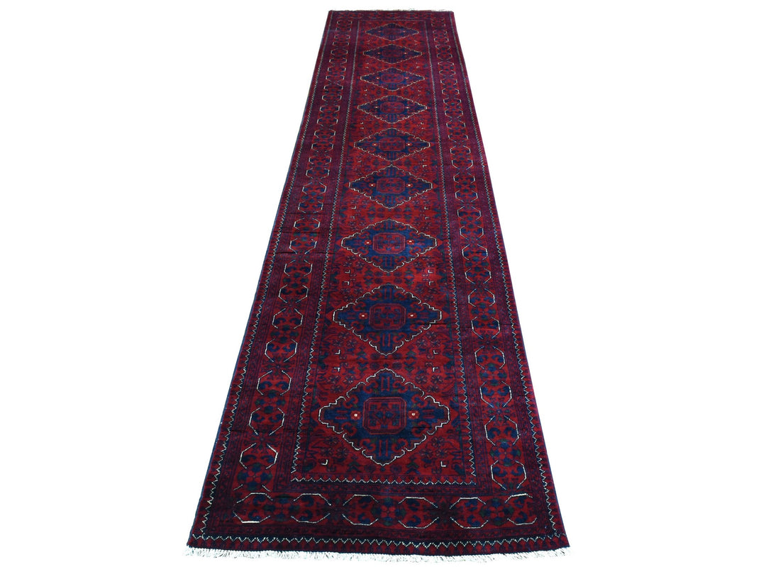 2'9" x 13'0" New Hand Knotted Red Wool Runner Oriental Rug - MOA10272497
