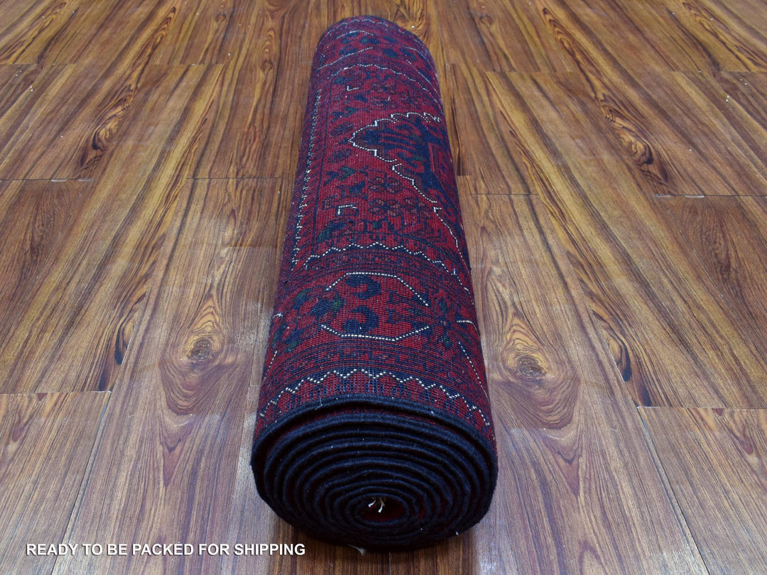 2'9" x 13'0" New Hand Knotted Red Wool Runner Oriental Rug - MOA10272497
