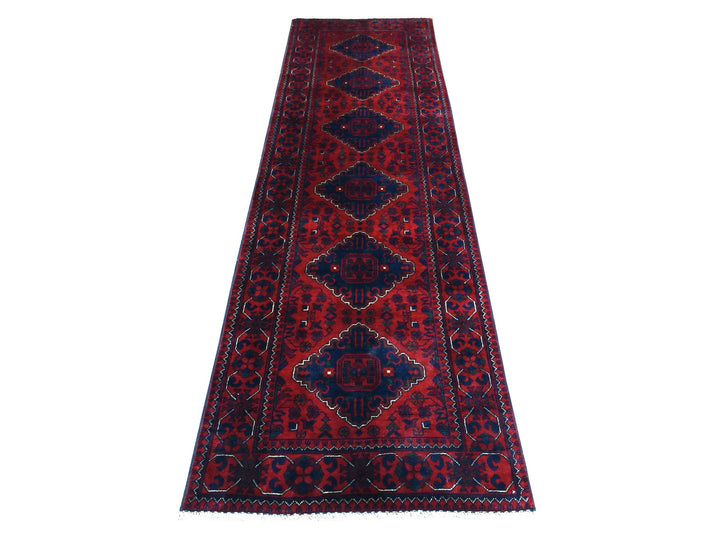 2'8" x 9'6" New Hand Knotted Red Wool Runner Oriental Rug - MOA10272499
