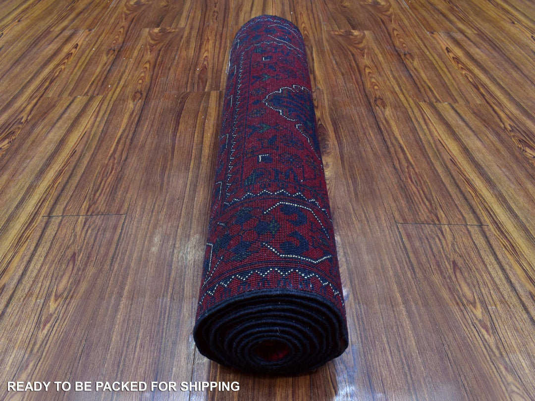 2'8" x 9'6" New Hand Knotted Red Wool Runner Oriental Rug - MOA10272499