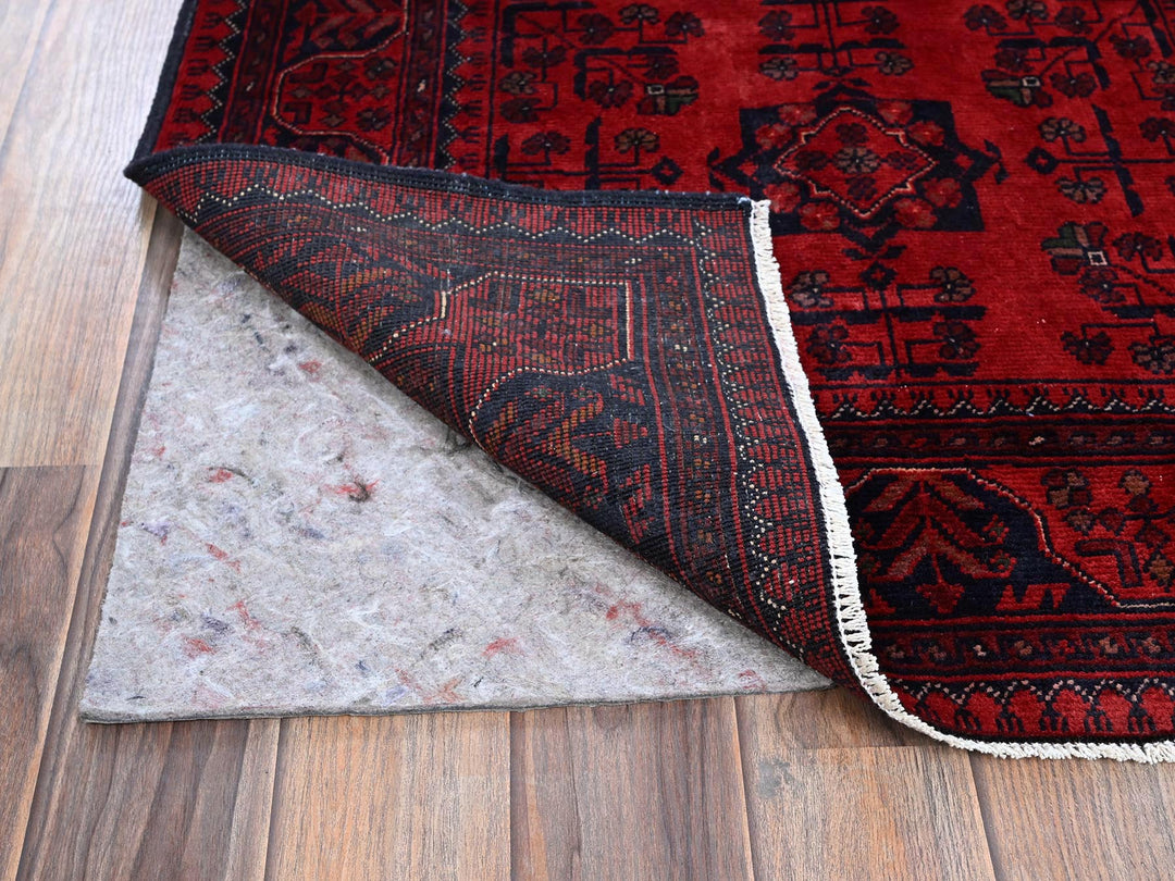 2'9" x 3'10" New Hand Knotted Red Wool Rectangle Oriental Rug - MOA102724