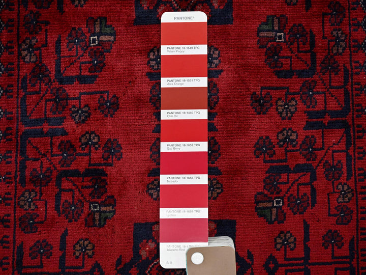 2'9" x 3'10" New Hand Knotted Red Wool Rectangle Oriental Rug - MOA102724