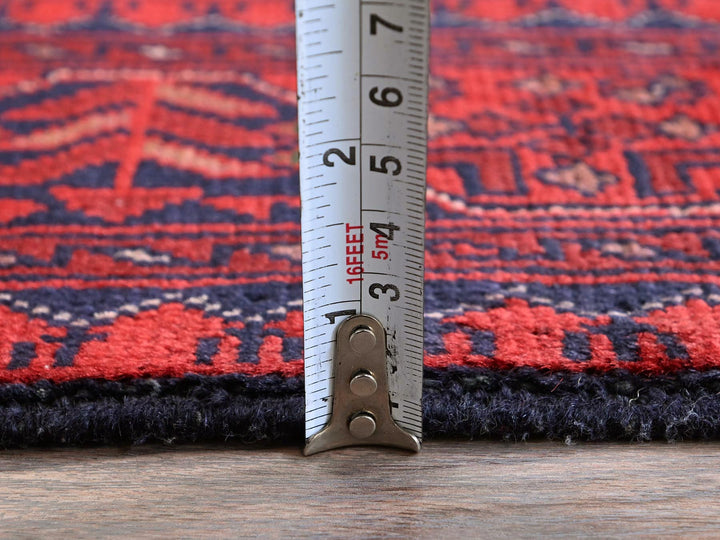 2'9" x 3'10" New Hand Knotted Red Wool Rectangle Oriental Rug - MOA102724