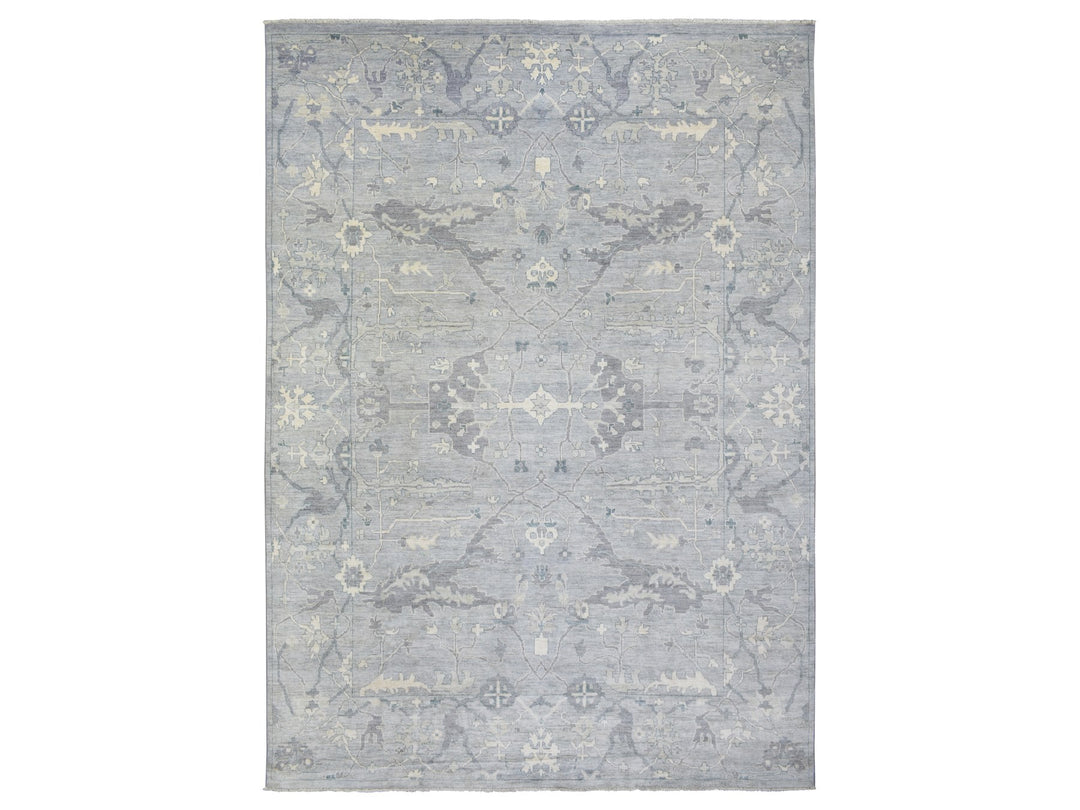 10'2" x 13'10" New Hand Knotted Grey Wool Rectangle Oriental Rug - MOA10272522