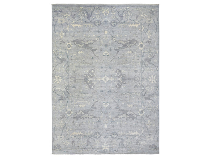 10'2" x 13'10" New Hand Knotted Grey Wool Rectangle Oriental Rug - MOA10272522