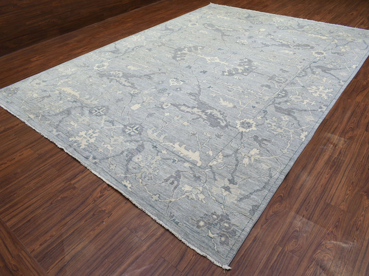 10'2" x 13'10" New Hand Knotted Grey Wool Rectangle Oriental Rug - MOA10272522