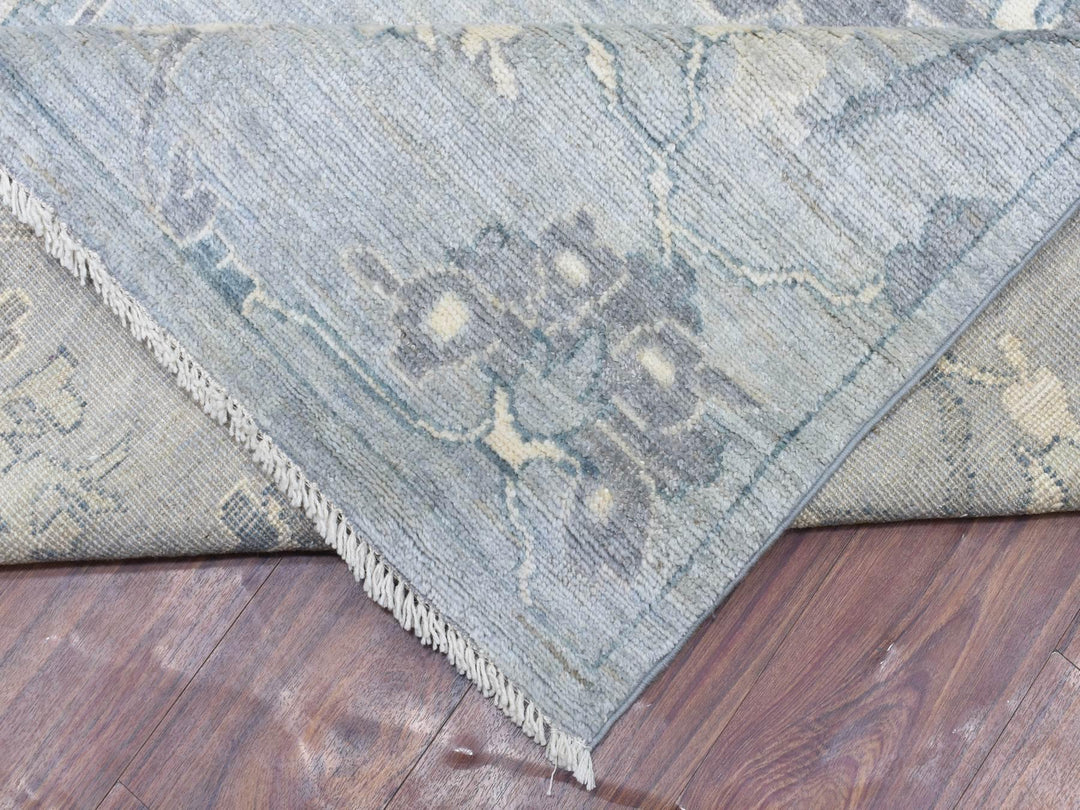 10'2" x 13'10" New Hand Knotted Grey Wool Rectangle Oriental Rug - MOA10272522