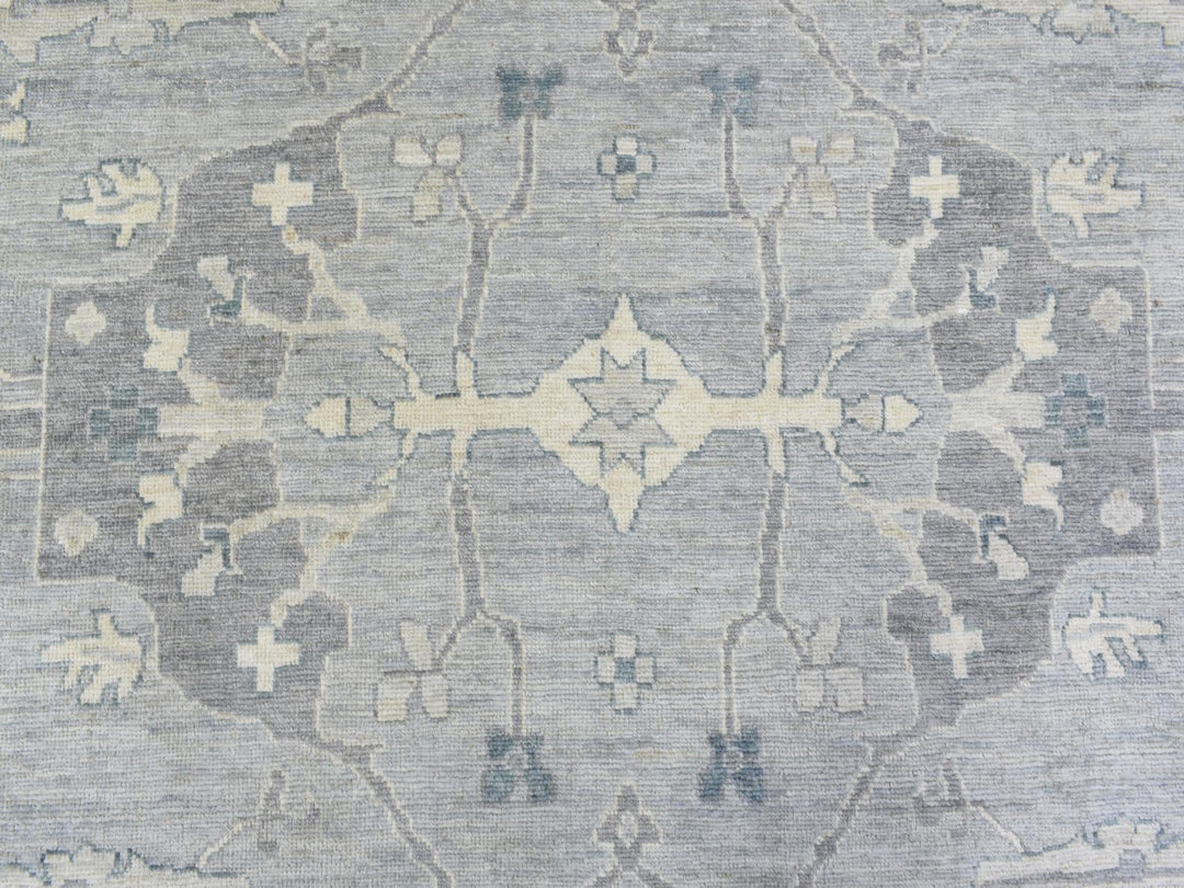 10'2" x 13'10" New Hand Knotted Grey Wool Rectangle Oriental Rug - MOA10272522